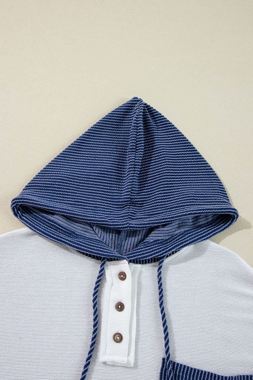 White Colorblock Hoodie - Chic Style - Love Salve